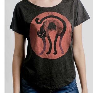 Bad Cat Dolman Style T-Shirt — Heather Grey- Large